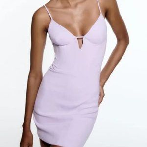 ZARA Corset Mini Dress in Light Purple/Lavender NWT Size: S